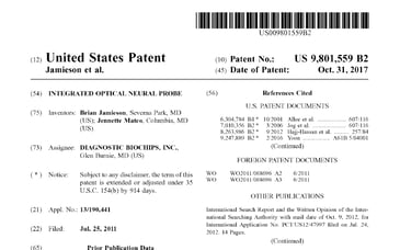 2019: US Patent issued: Optical Neural probe